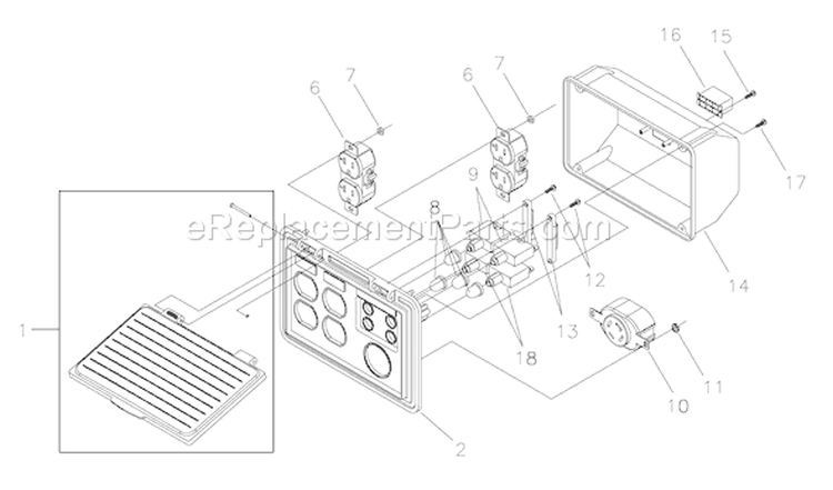 Page B Diagram and Parts List for 030386-0  Briggs and Stratton Generator